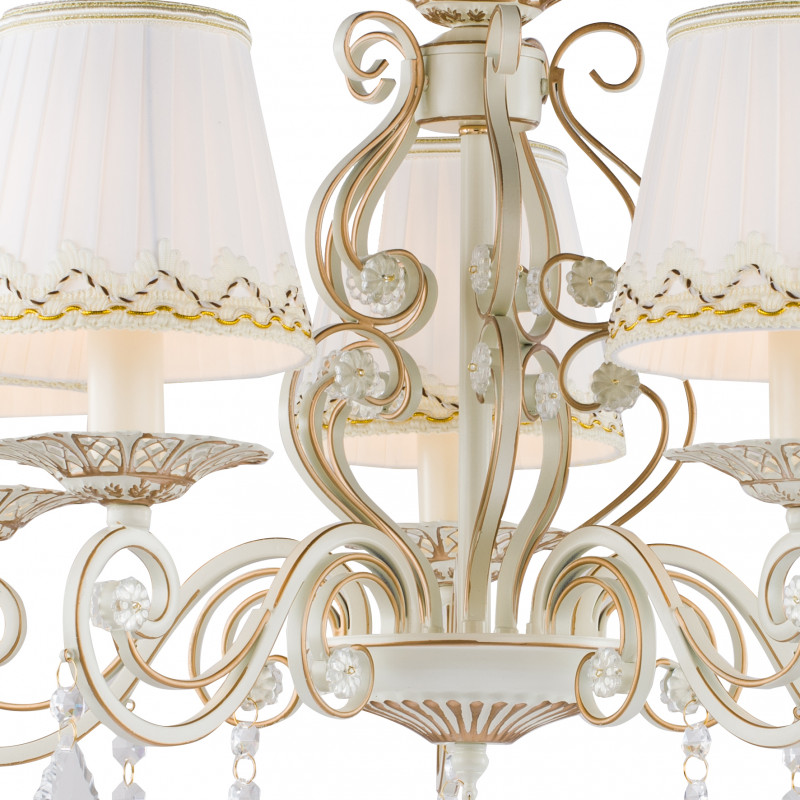 Люстра потолочная Favourite 1734-7P, диаметр 80 см, слоновая кость с золотой патиной