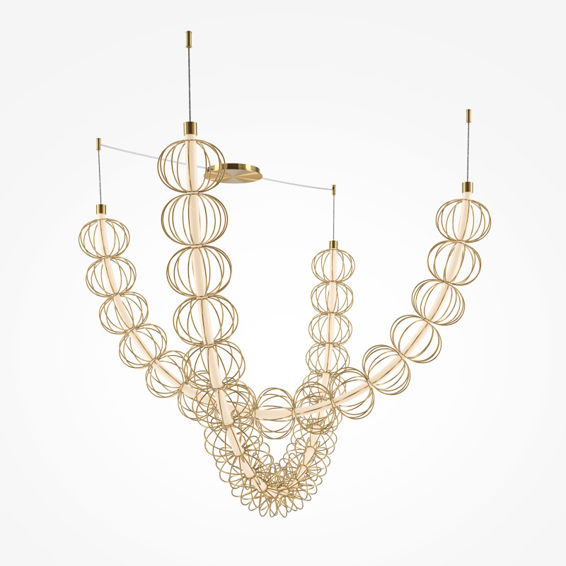 Подвесной светильник 208,6*35*94*184 см, LED*107W, 3000 К, Golden Cage MOD216PL-L55G3K Maytoni, Золото