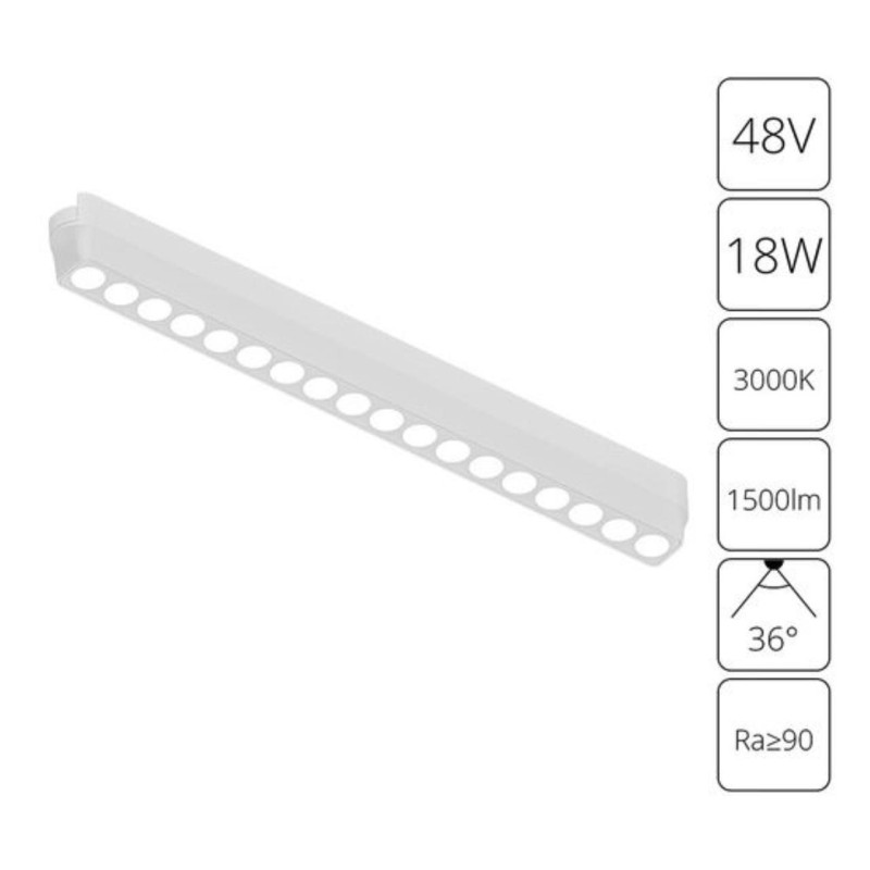 Трековый магнитный светильник 34 см, 18W, 3000K, Arte Lamp Rapid A1169PL-1WH, белый