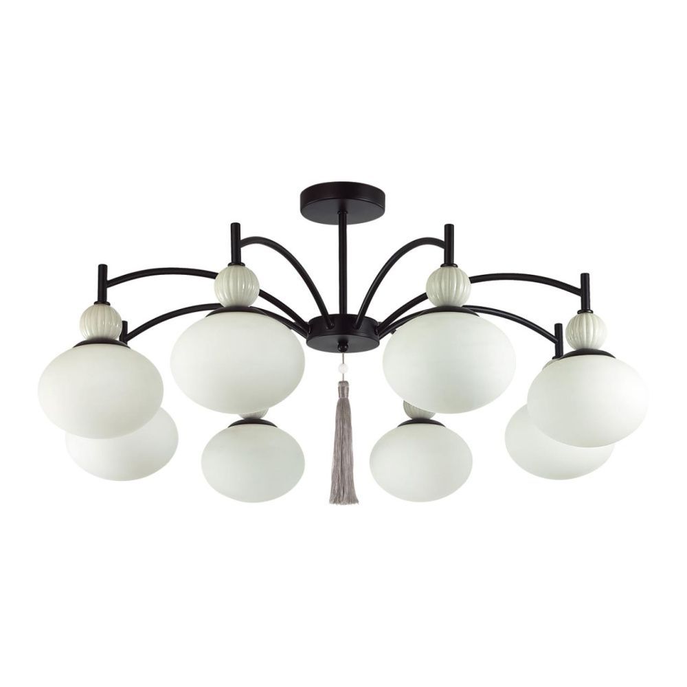 Люстра потолочная *85,5*43-43 см, 8*E14*40W, Lumion Gloriya LUM8273/8C, черный; серый