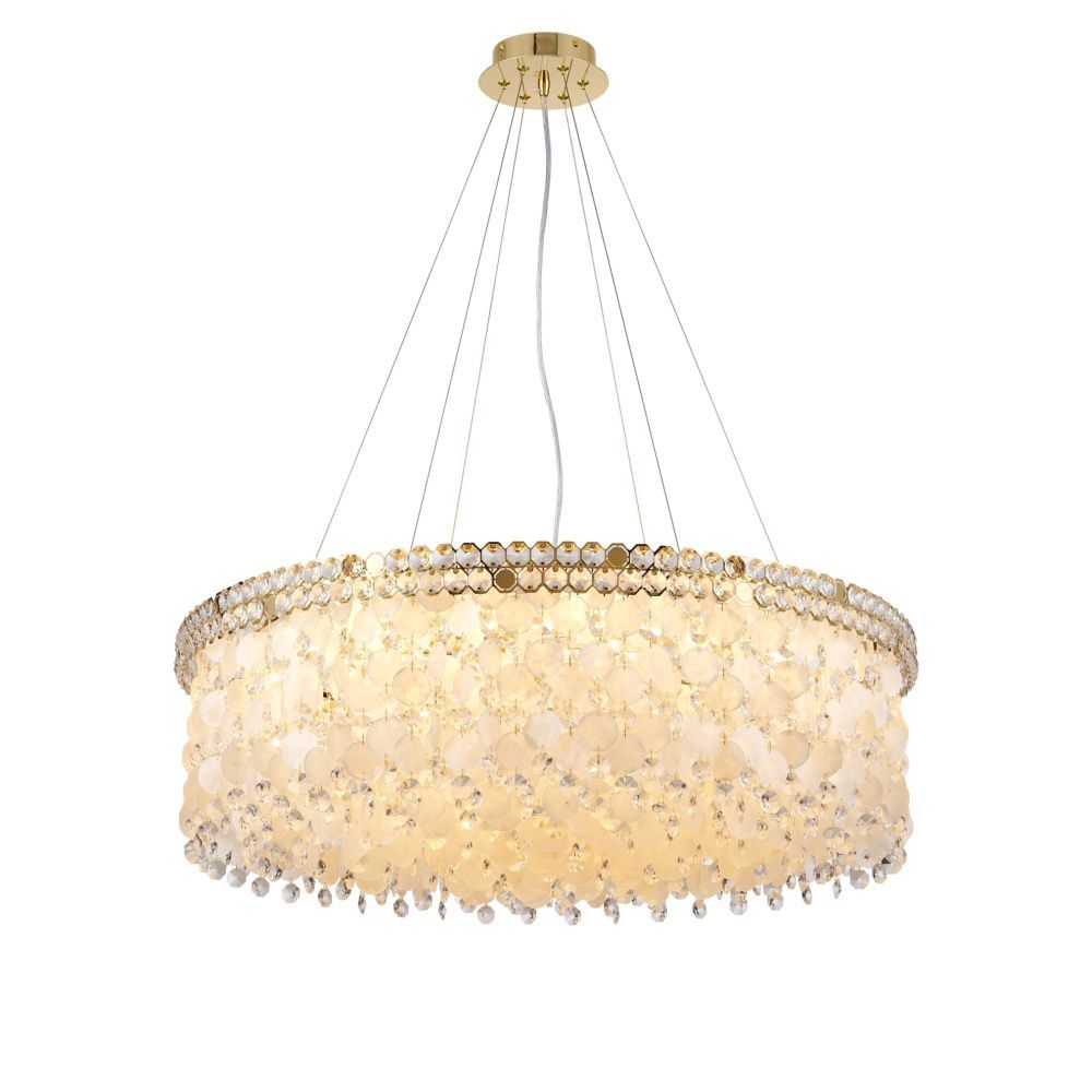 Люстра Ø800 x H260 (1200), мм, 18*40W (720W), H GOLD (Золото) NewRgy NW095-ф800*H260(1200) H GOLD
