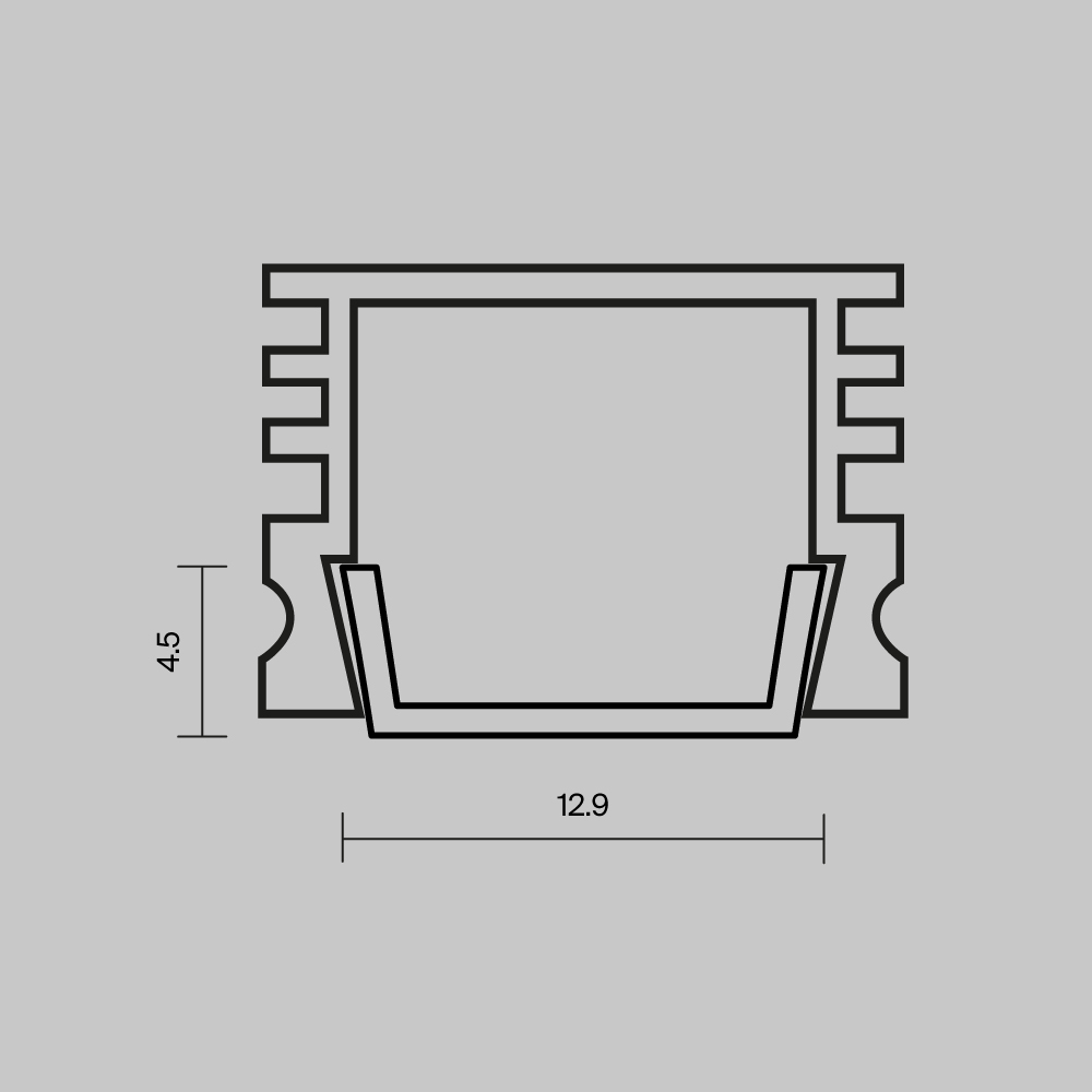 Рассеиватель для профиля 16×12 (Чёрный, 2 м), ALM-005-B-DF-2M 642024, 200*1* см, Maytoni Led Strip 642024, Черный