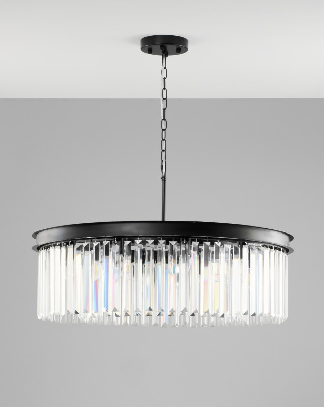 Подвесная люстра 80*25 см, E14 400 W, Moderli PAvista V10371-10P Черный