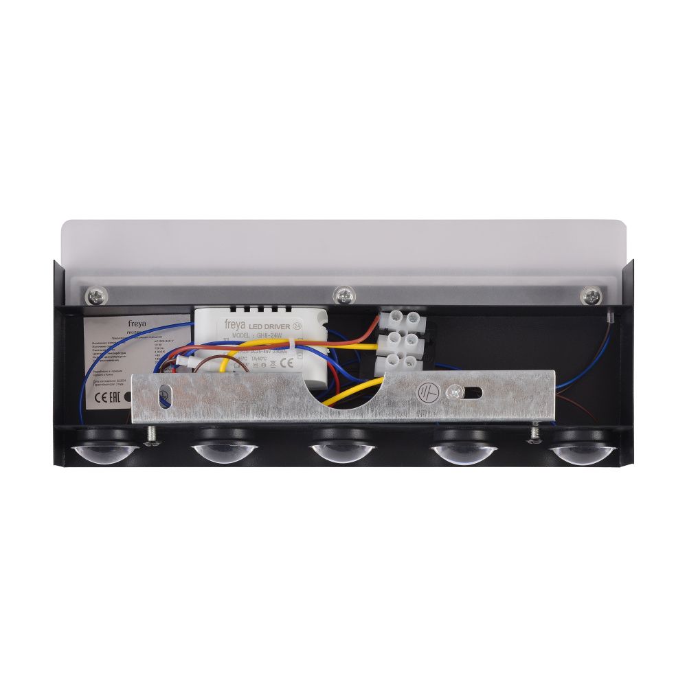 Бра 24*10,5*-3,5 см, *LED*10W, 4000K, Freya Поток / Flux FR6158WL-L10B, Черный