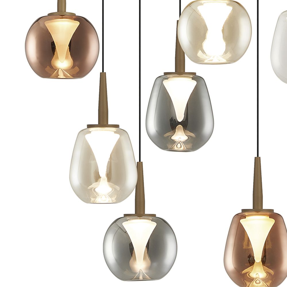 Люстра подвесная 50*30*-212,5 см, 8*LED*5W, 3000K, Mantra Andromeda MAN8934+8PL, золотой