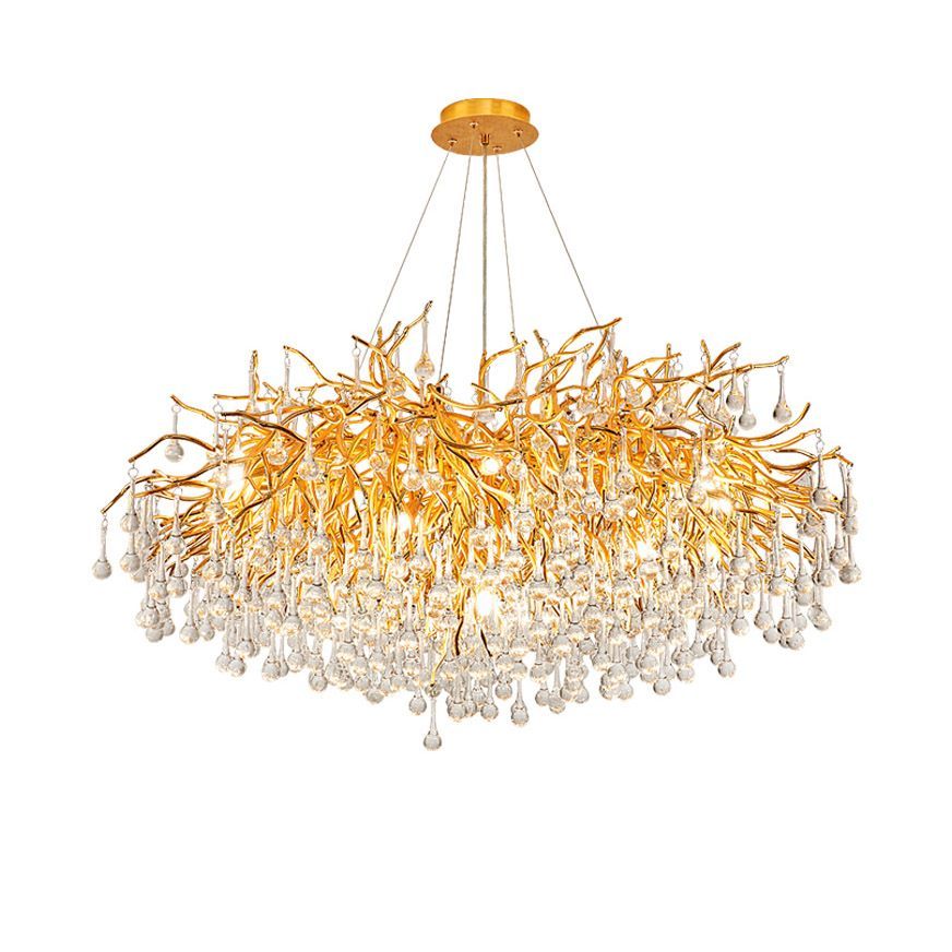 Подвесная люстра Droplet Chandelier circle D100 100*100*55 см, 13*LED*40W, ImperiumLoft 40.2695, Золотистый