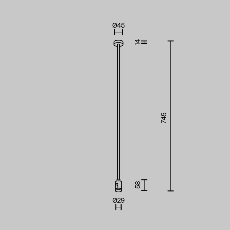 Крепление потолочное с вводом питания Maytoni Flarity TRA159C-B1-B, черный