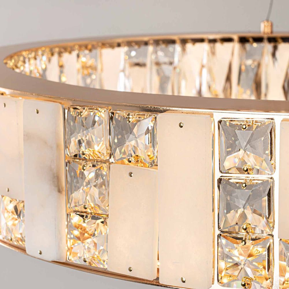 Подвесная люстра 80*80/120 см, LED 72W MODELUX premium ML.6985.800.600P GD золото