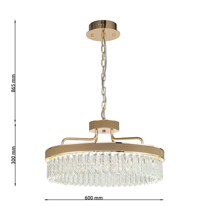 Подвесная люстра 60*116,5 см, 1*LED, 60W, 3000-6000К, Favourite Visconte 4304-6P латунный