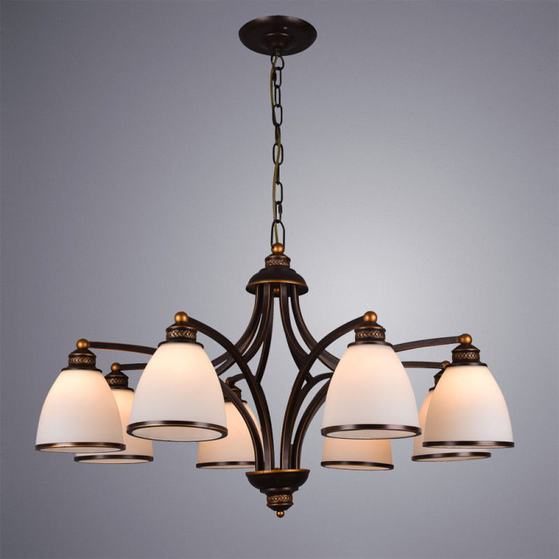 Люстра подвесная Arte Lamp BONITO A9518LM-8BA, диаметр 68 см, золото/черный