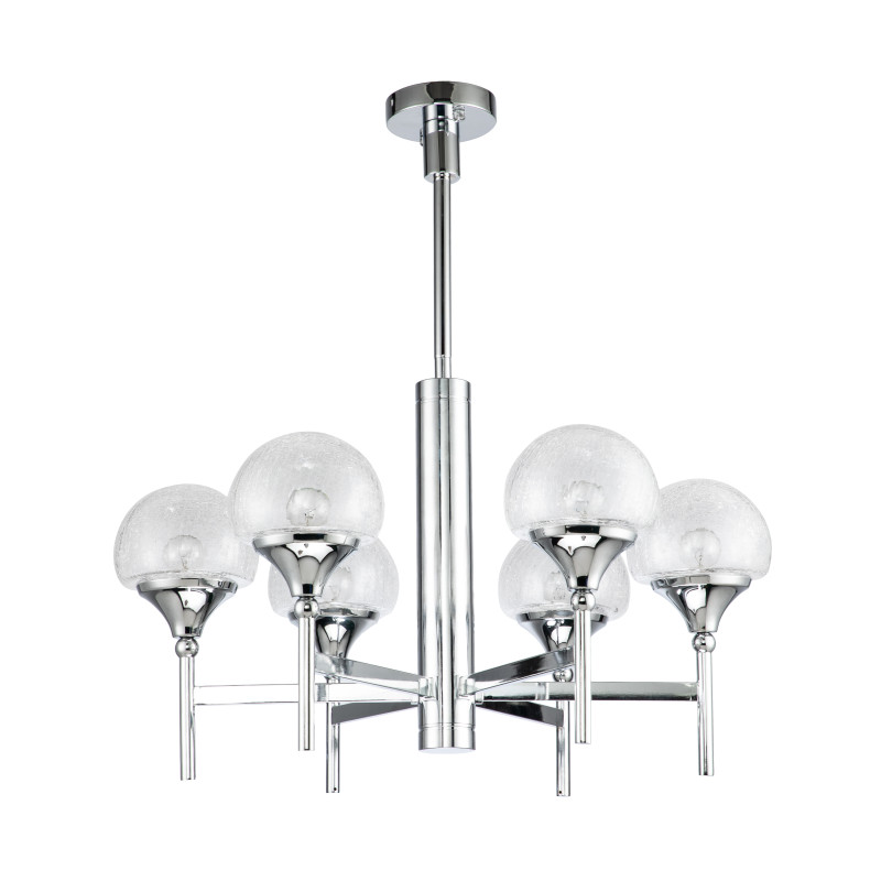 Подвесная люстра Favourite Impulse 2971-6P, D680*H840/1045, хром, плафоны из стекла с эффектом кракле