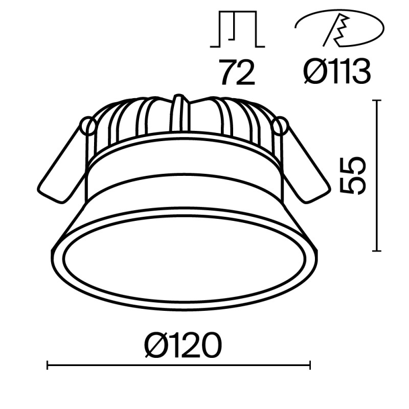 Светильник 12 см, 12W, 3000-6000K, Technical DL055-12W3-4-6K-W, белый