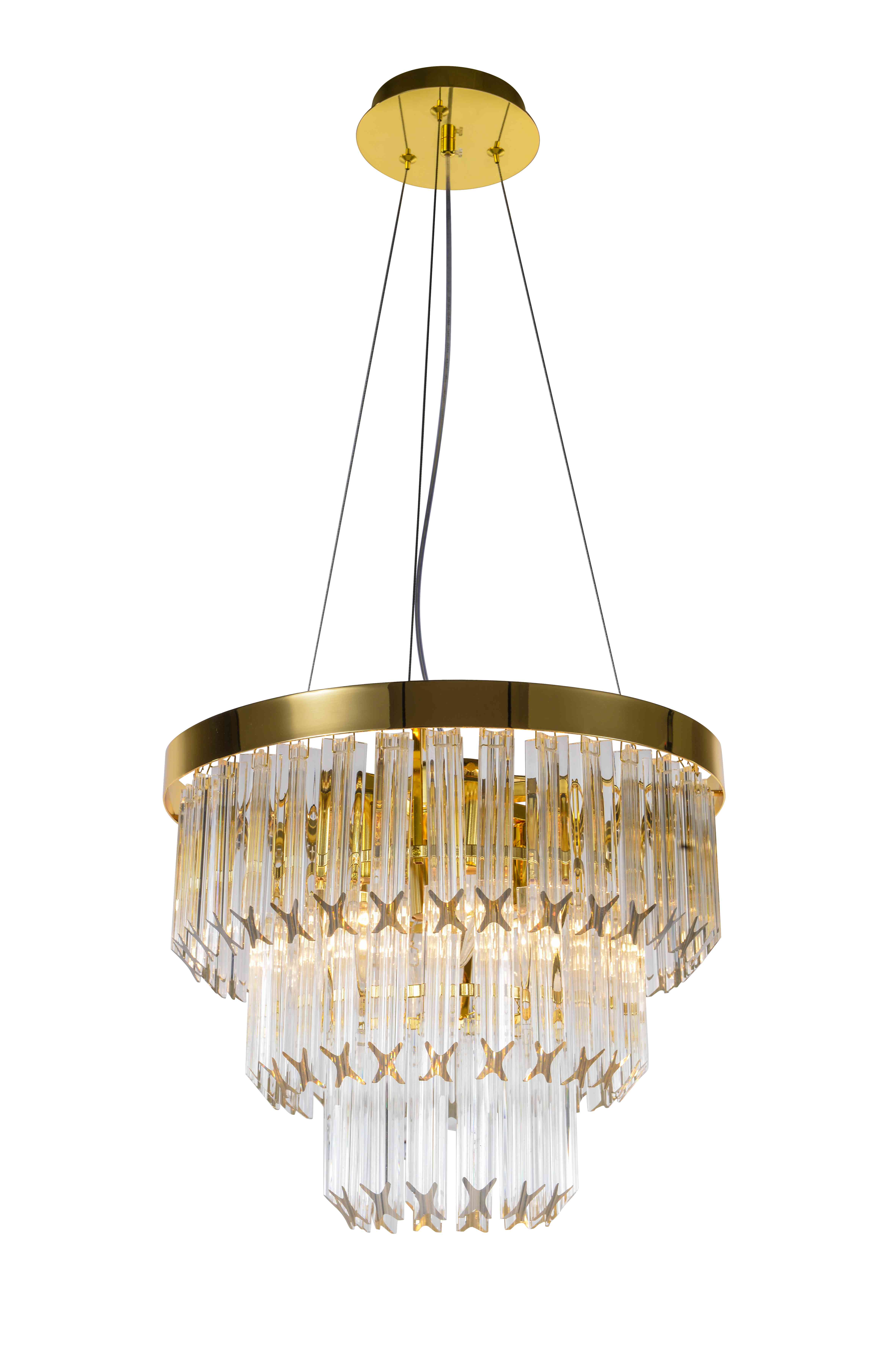 Люстра 400*350-1000, 6*E14, 40W NewRgy Cristallo 5731E/6 GOLD+CLEAR, Золото+прозрачный