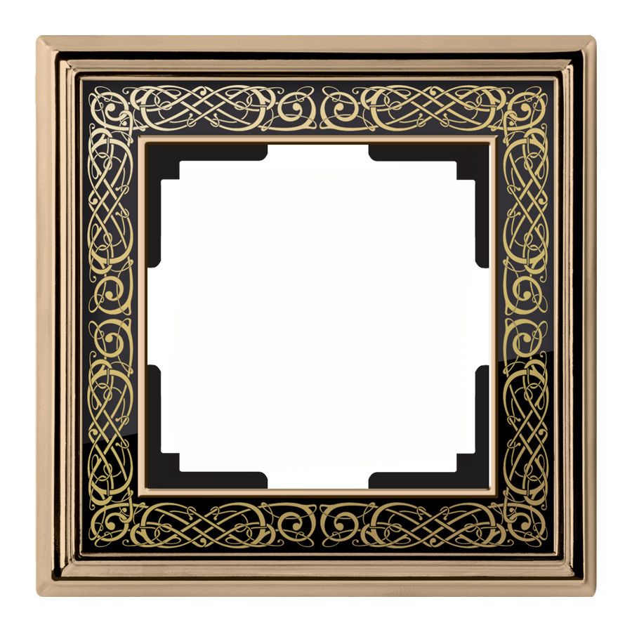 WL77-Frame-01/ Рамка на 1 пост (золото/черный), 4690389126024