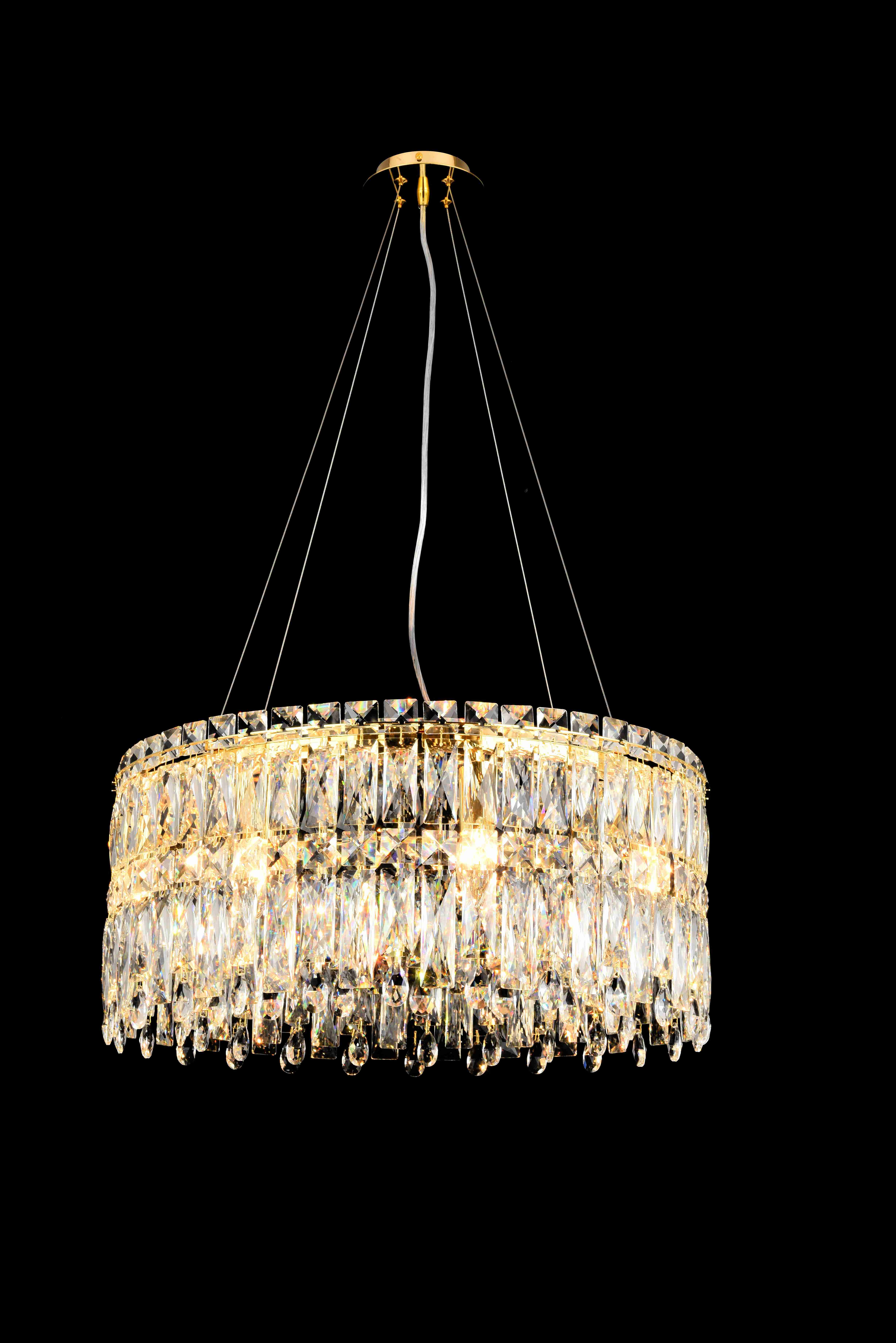 Люстра 600*260, 8*E14, 40W NewRgy Cristallo F50-ф600*H260 H GOLD, H GOLD