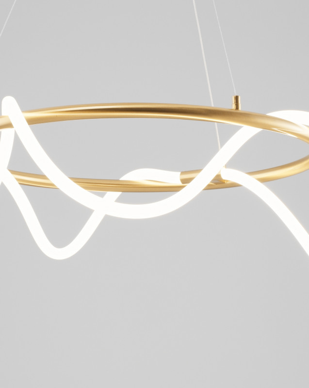 Подвесной светодиодный светильник 60*60*15 см, LED 36 W, Moderli True V4080-PL Латунь
