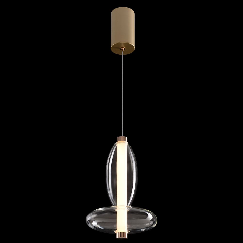 Светильник 18 см, 10W, 3000K, Crystal Lux QUASAR SP10W LED TRANSPARENT, золото