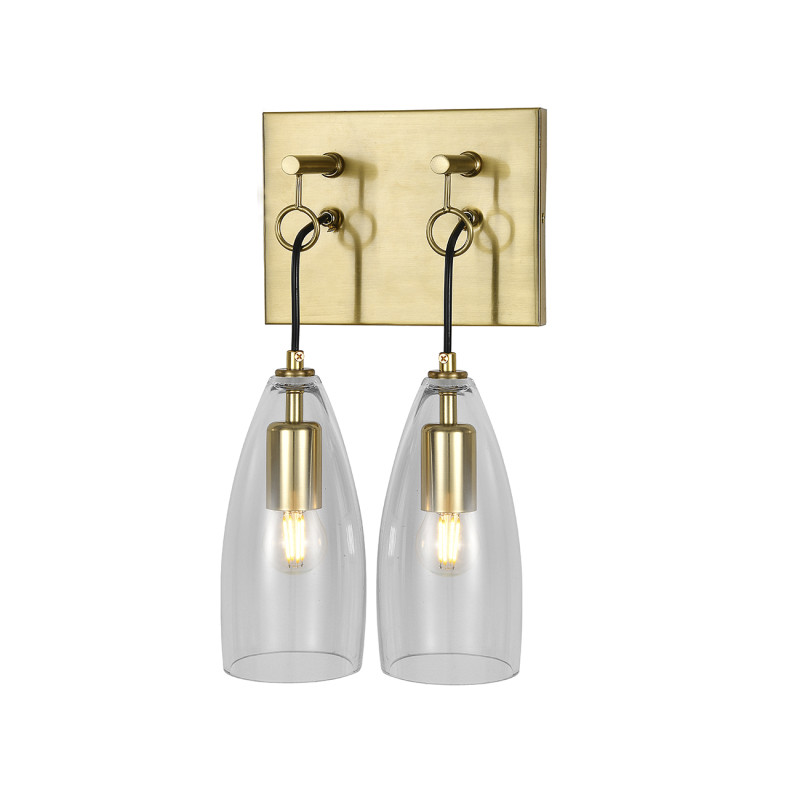 Бра 21*15*52 см, 2*E27, 80W, Indigo GOCCIA V000546 бронзовый, 11064/2W Clear
