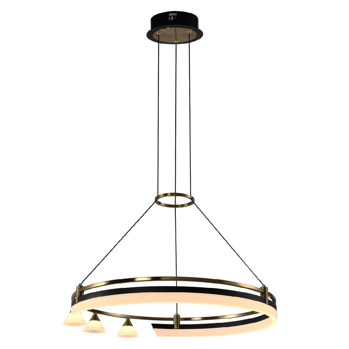 Подвесная люстра 60 см, 42W, 3000K, Citilux Helly CL211062, черный-бронза