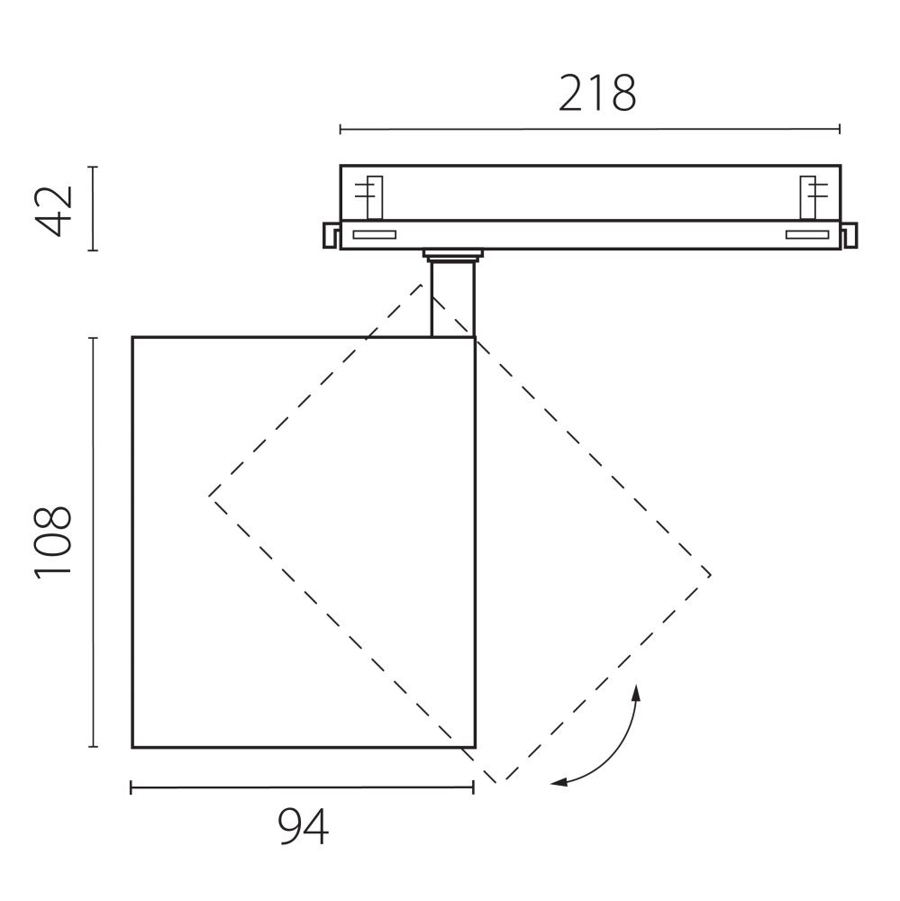 Светильник Quattro DALI *9,4*10,8 см, *35W, 3000K, Lightstar Alta Base A5437DALI, Черный