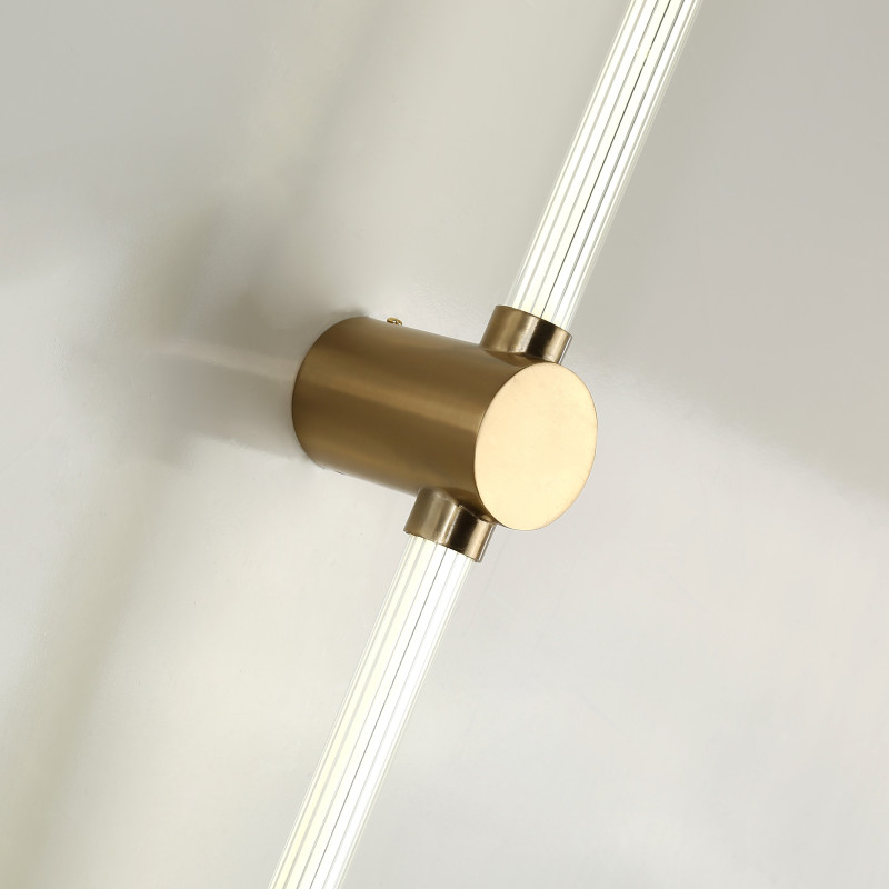 Бра Favourite Lignum 3057-3W, D100*W60*H1000, золота, белый плафон цилиндрической формы из акрила