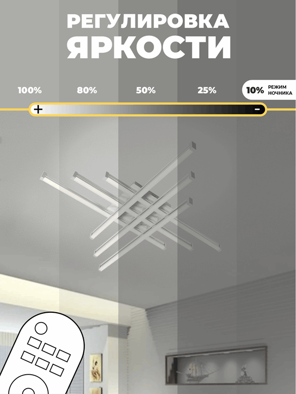 Светильник А09/600 WHITE/БЕЛЫЙ (1С2033) D600/H110/6/LED/112W 2.4G PICK SPF24-03 (1 из 2шт)