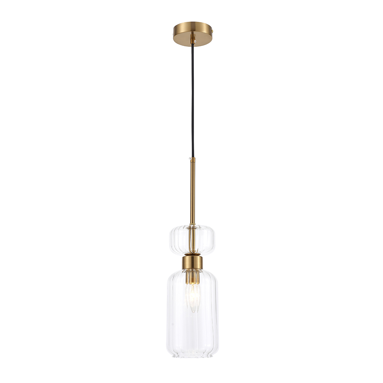 Подвесной светильник 120*120*1200 мм, 1*E14 античная медь Escada Gloss 1141/1S Clear