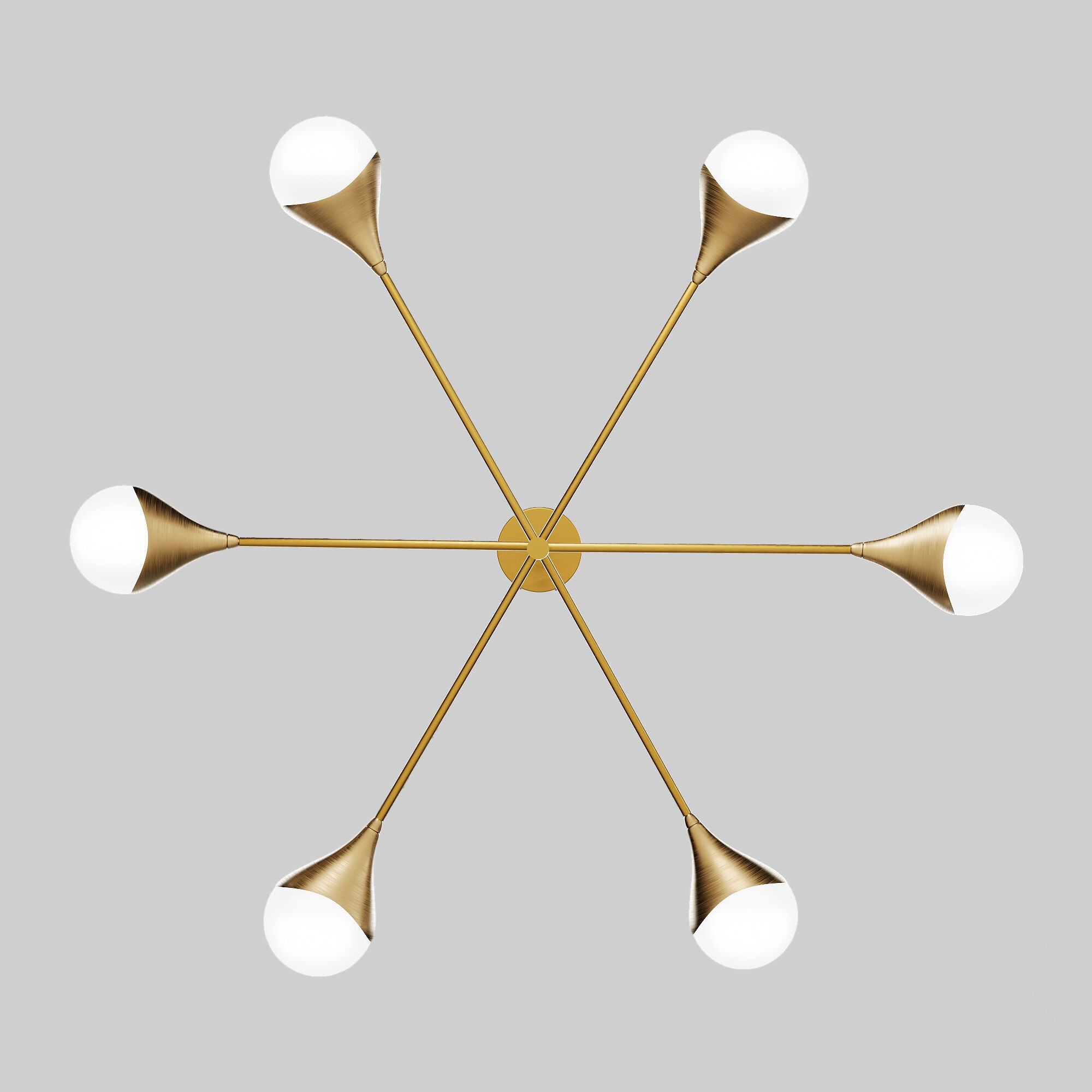 Светильник 93*93*62 см, 6*G9, W,  Eurosvet Calyx 60168/6, латунь