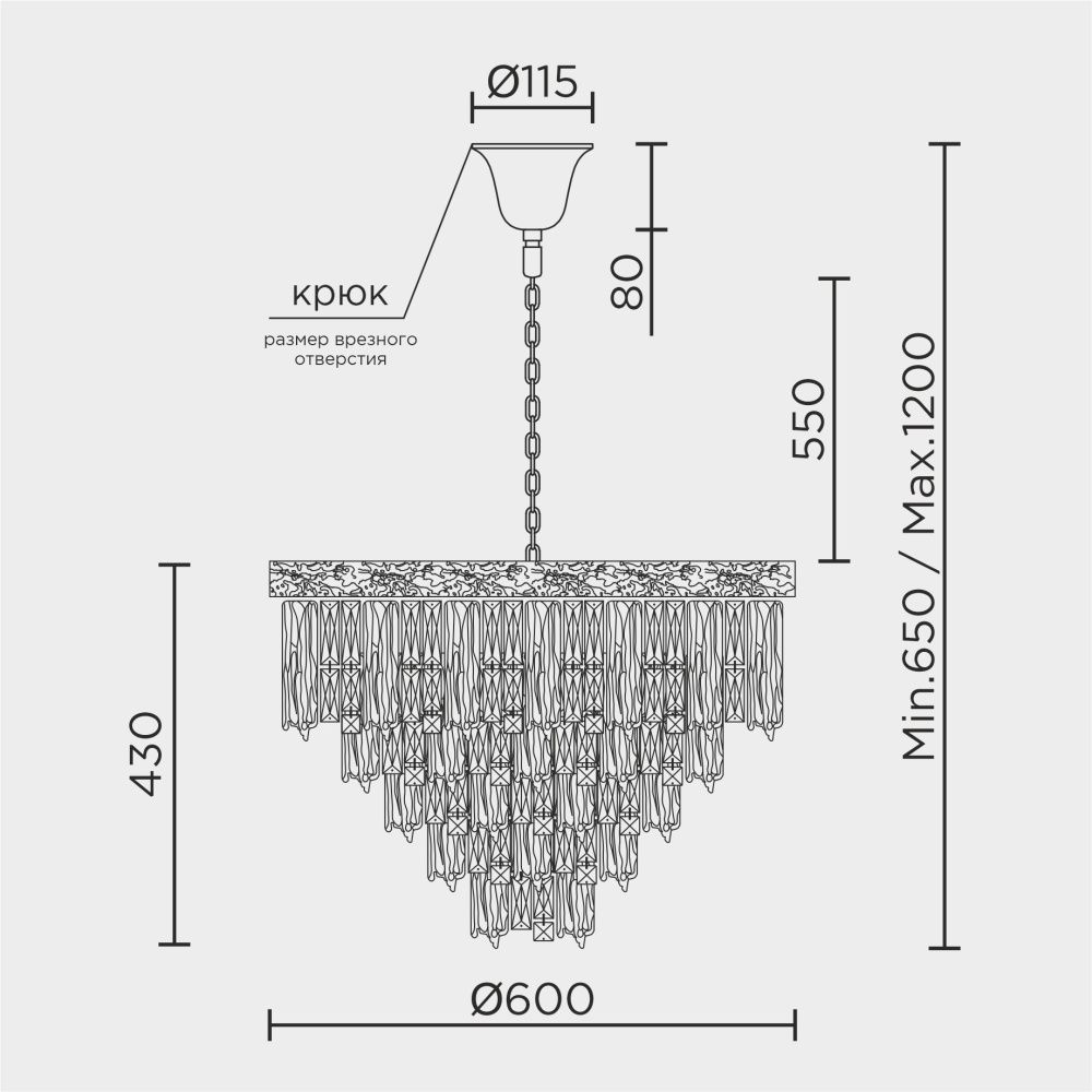 Подвесная люстра MODELUX ML.7206.600 GD
