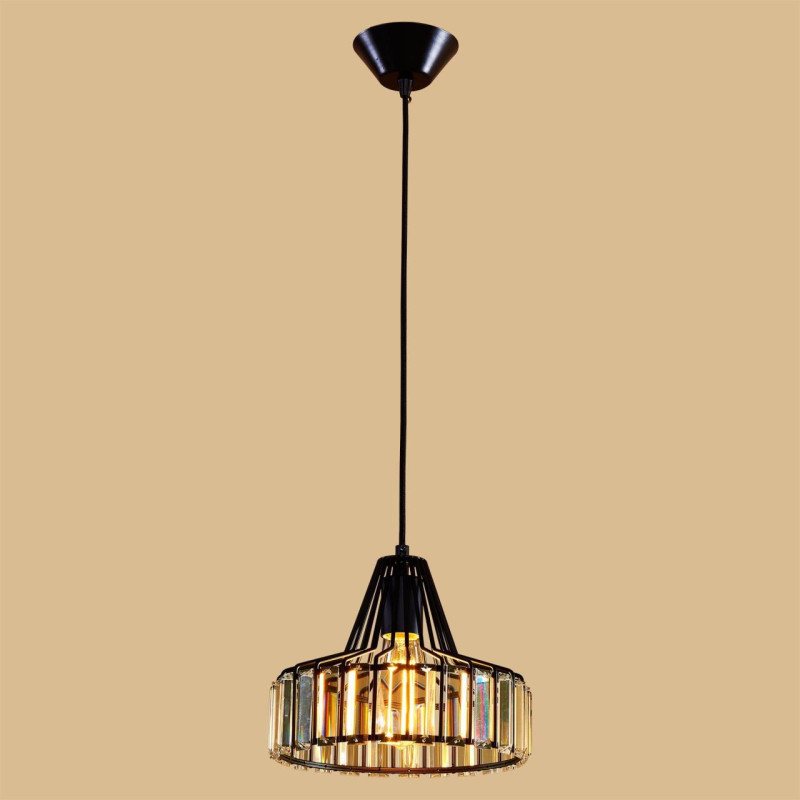 Подвес CITILUX Эдисон CL450211 Черн+Хрусталь, диаметр 26 см
