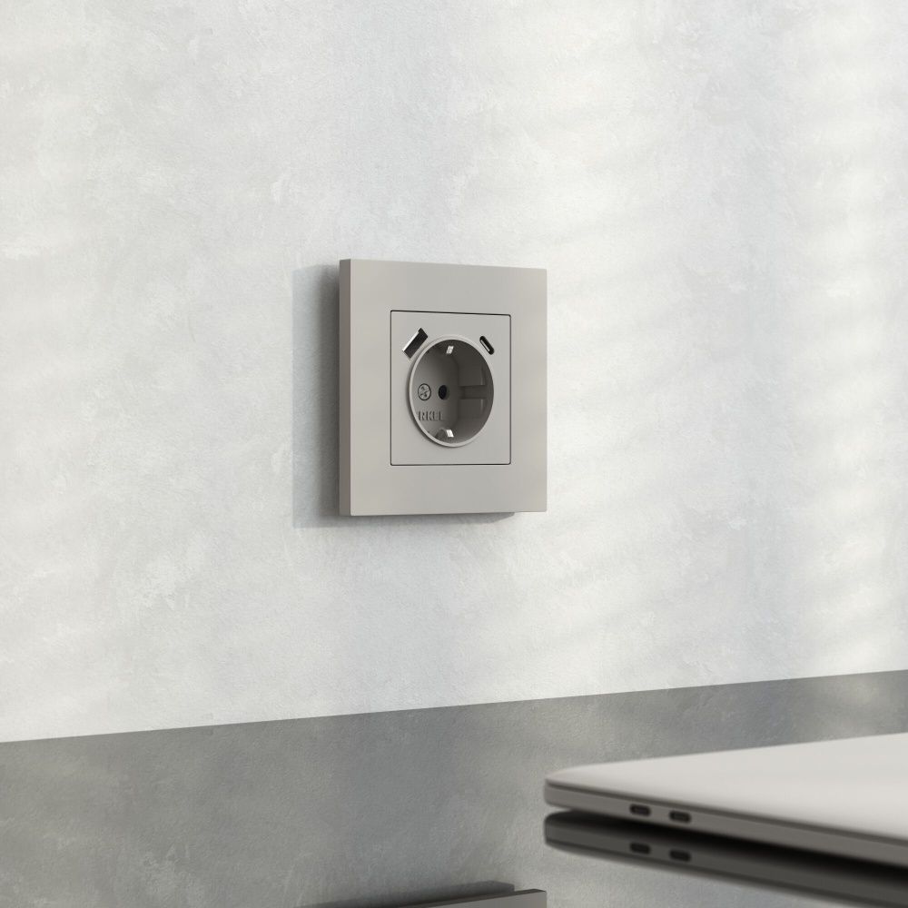 W0012917 Рамка на 1 пост Slab, дымчатый софт Werkel, 4690389218392