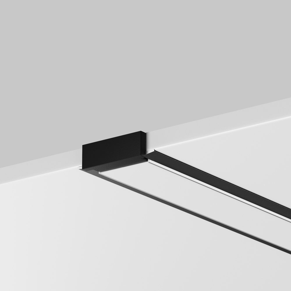 Алюминиевый профиль встраиваемый с накладным фланцем 22x6 (Черный, 2 м), ALM-004-B-2M 632010, 200*2*1 см, Maytoni  632010, Черный