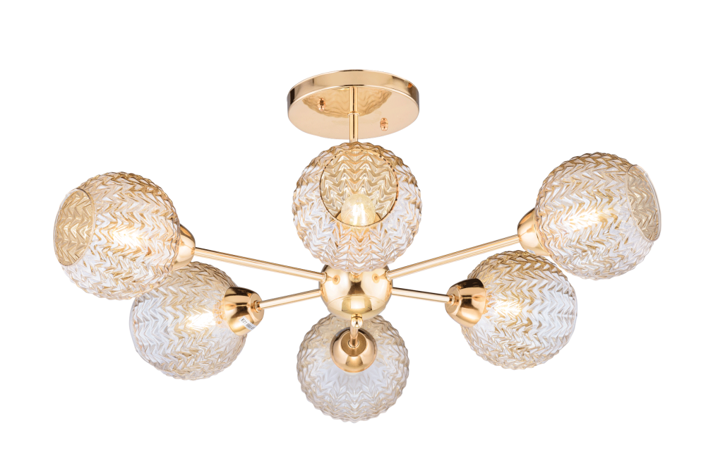 Люстра Ø660 x 280, мм, 6*40W (240W), GOLD (Золото) Rilon 06297/6B GOLD