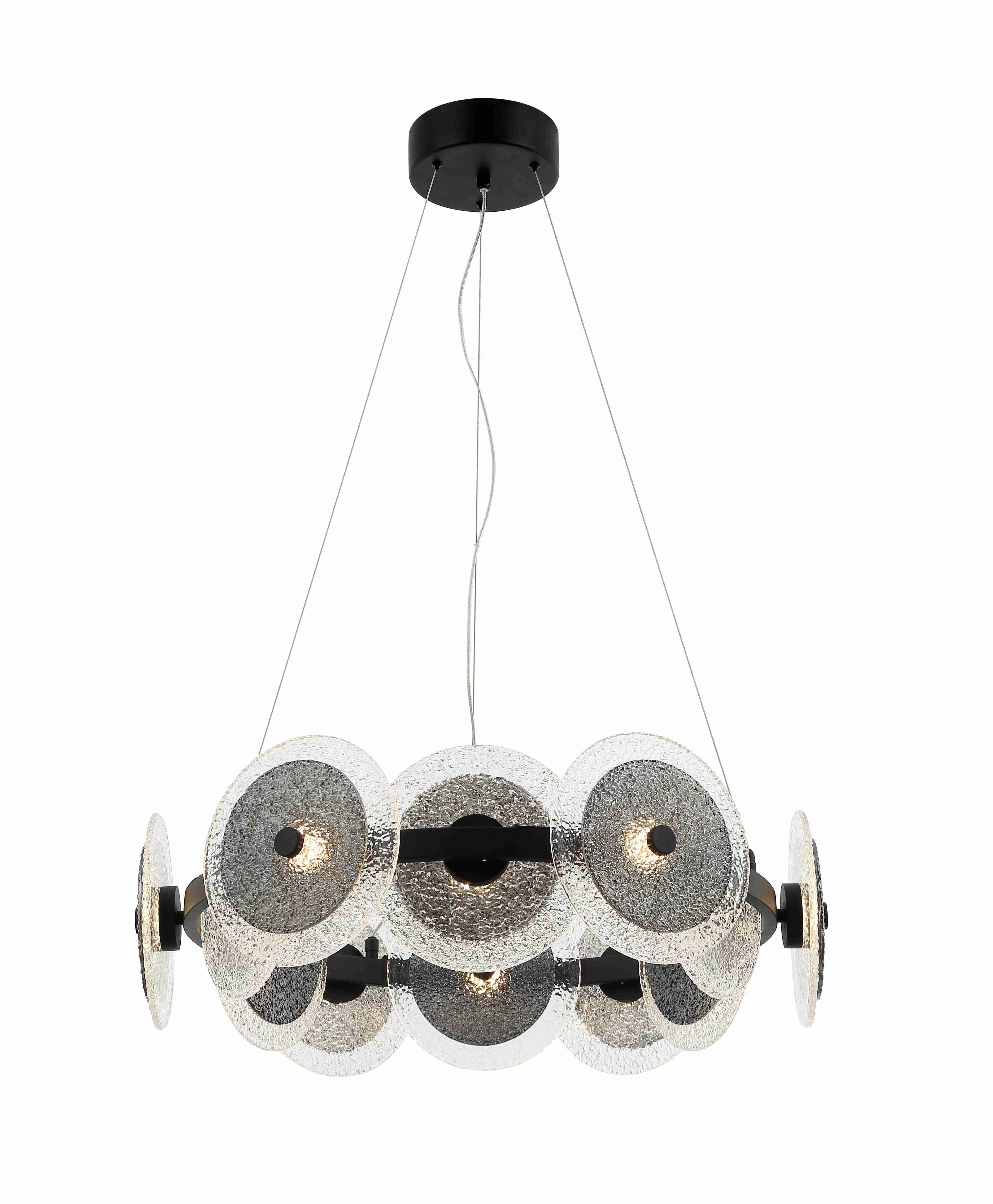 Люстра  650*1500, LED, 30W 4000K NewRgy LOFT 7033MD-12SB/CL+SE BLACK METAL, BRASS METAL