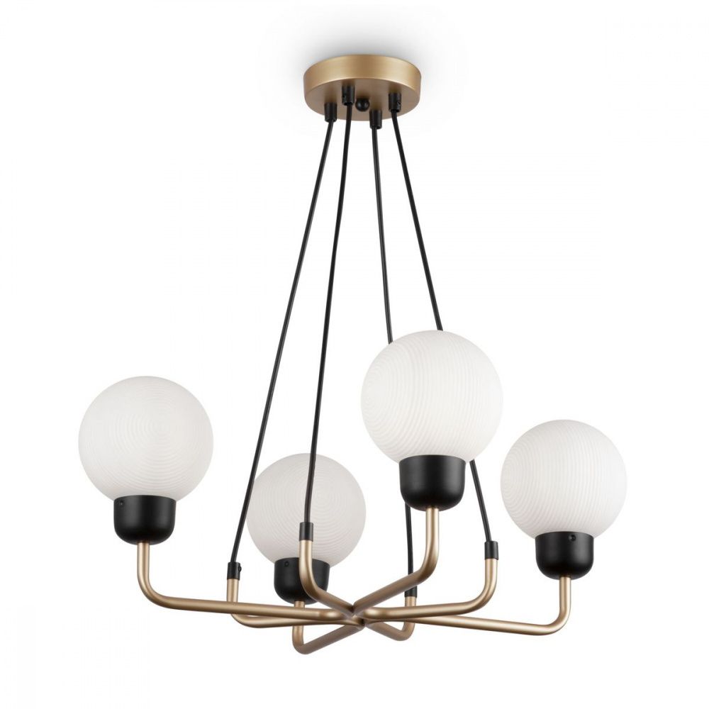 Подвесная люстра Freya Venetti FR5114PL-04G, диаметр 55 см, золото-черный