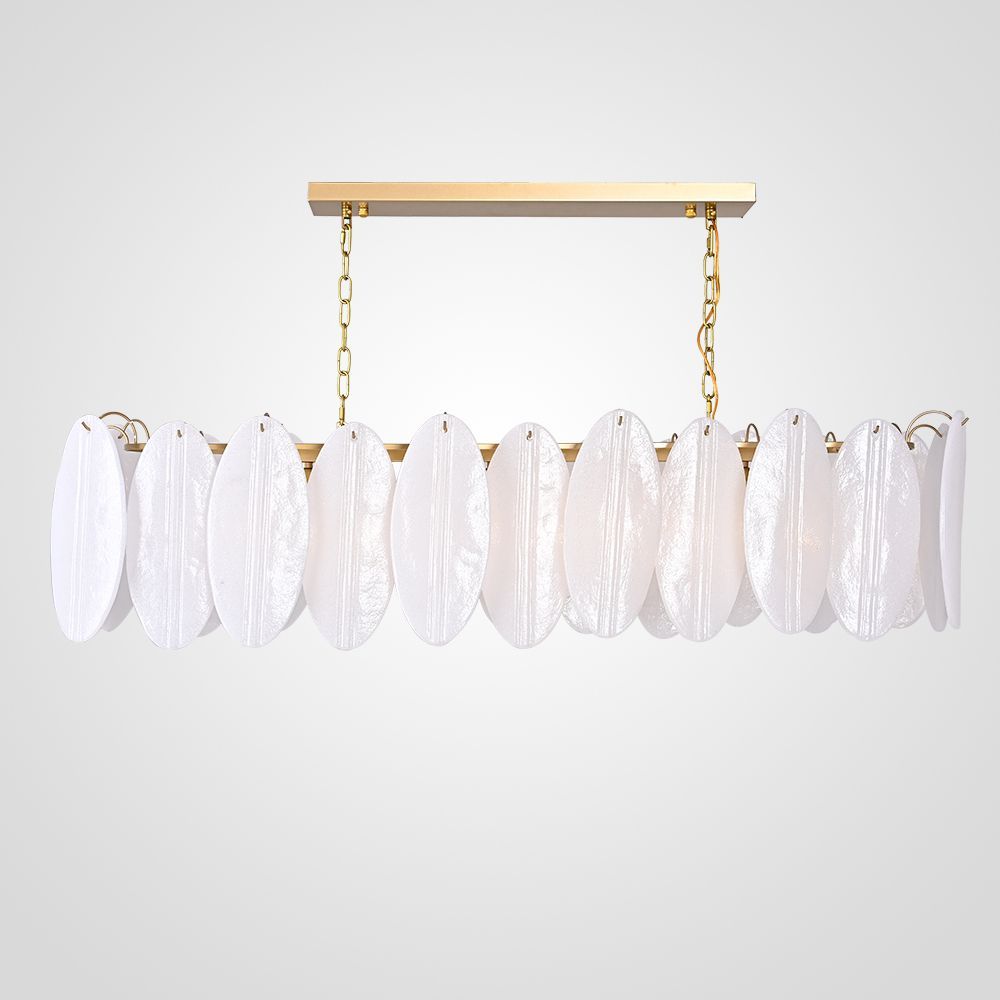 Люстра на штанге Angel Style Italian Murano Glass Rectangle L120 120*38*85 см, 10*LED*40W, ImperiumLoft 40.252, Латунь