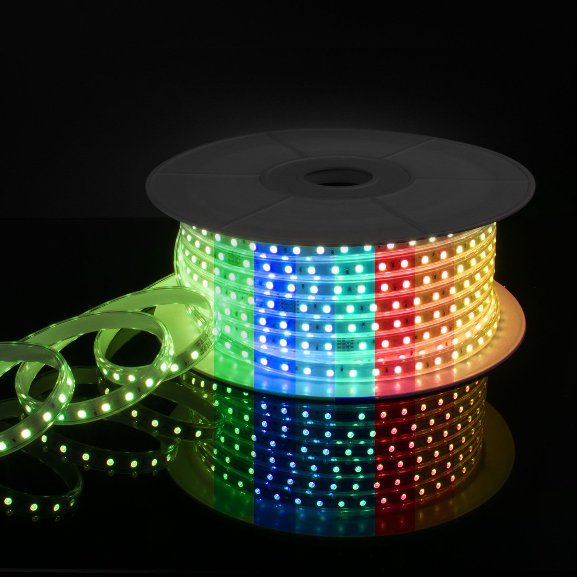 Светодиодная лента Лента светодиодная 220V 11W 60Led 5050 IP65 мульти, 50 м Elektrostandard