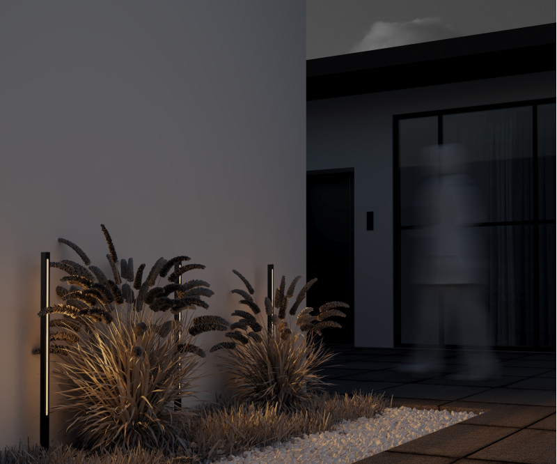 Садово-парковый светильник 2,5*87,5 см, LED, 12W, 3000К, Maytoni Pole O440FL-L12GF3K серый