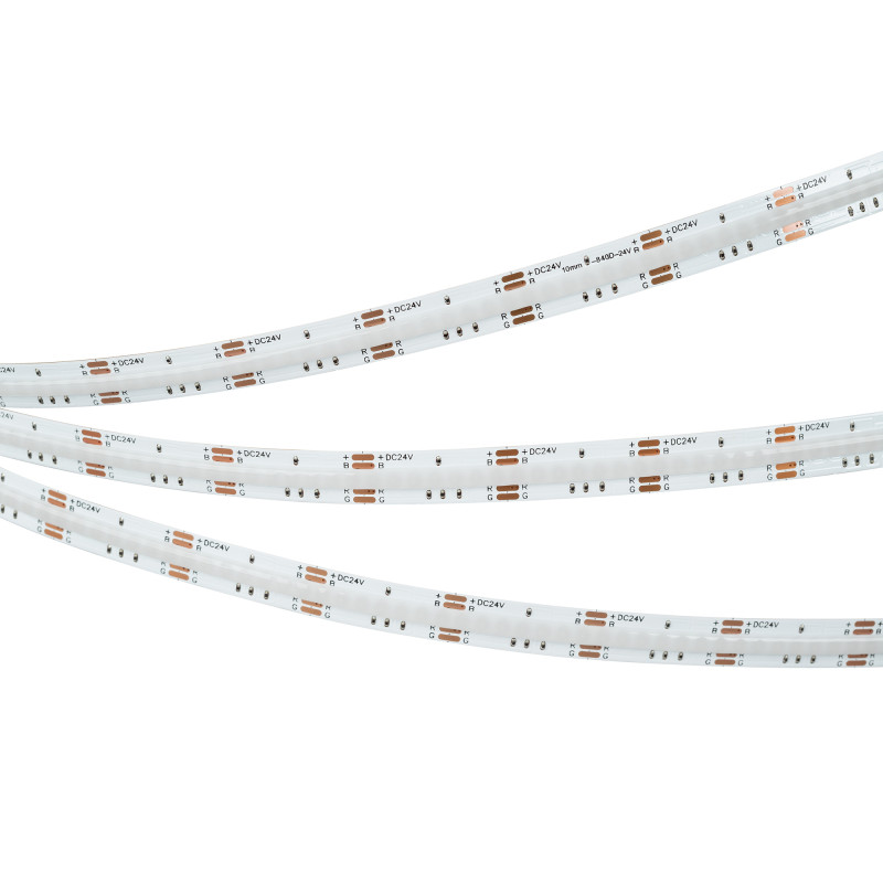 Лента COB-X840-10mm 24V RGB (16 W/m, IP20, CSP, 5m), Arlight 039742. Цена указана за 5 метров. Продается кратно 5 метрам.