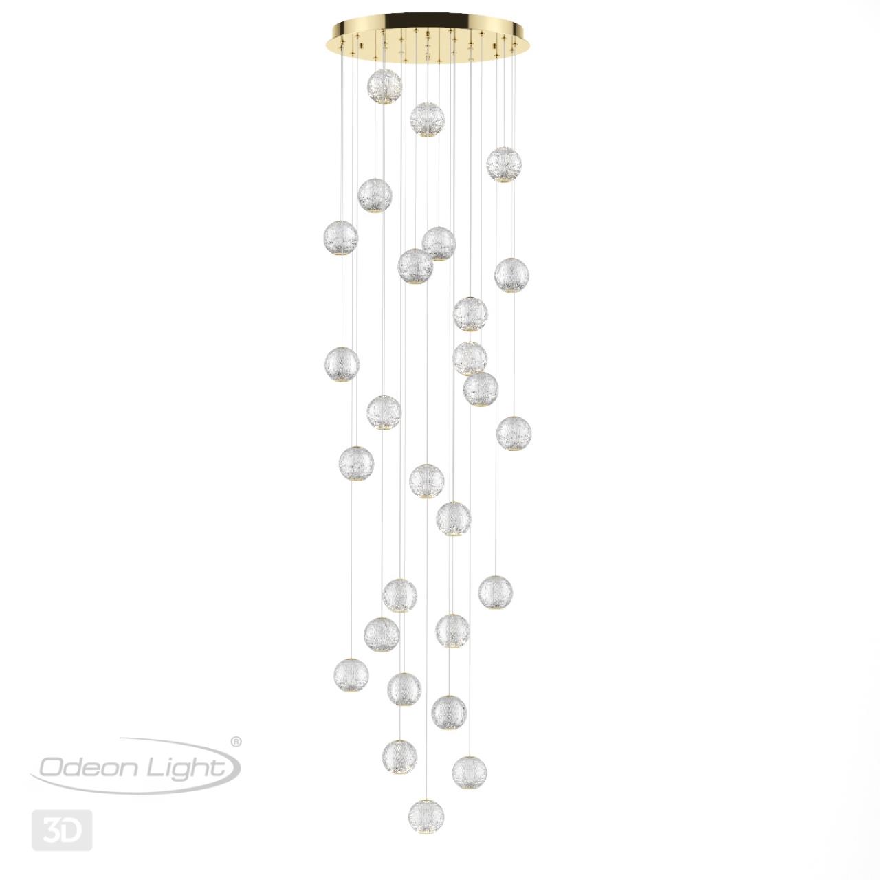 Светодиодный светильник 67 см, 120W, 4000K, Odeon Light CRYSTAL 5008/120L, золото
