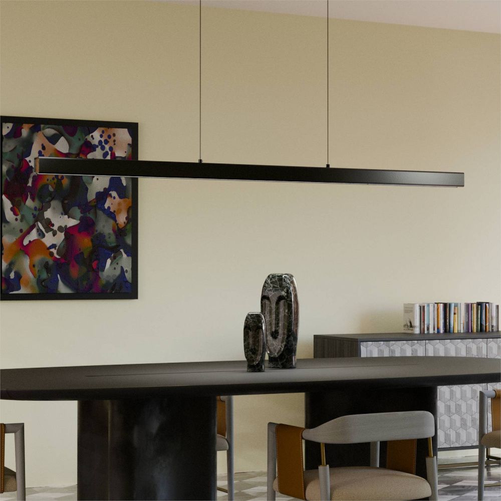 Светильник подвесной 180*10-190 см, 1*LED*72W, 3000-6000K, Lightera Baffin LE112L-180B WIFI, Черный