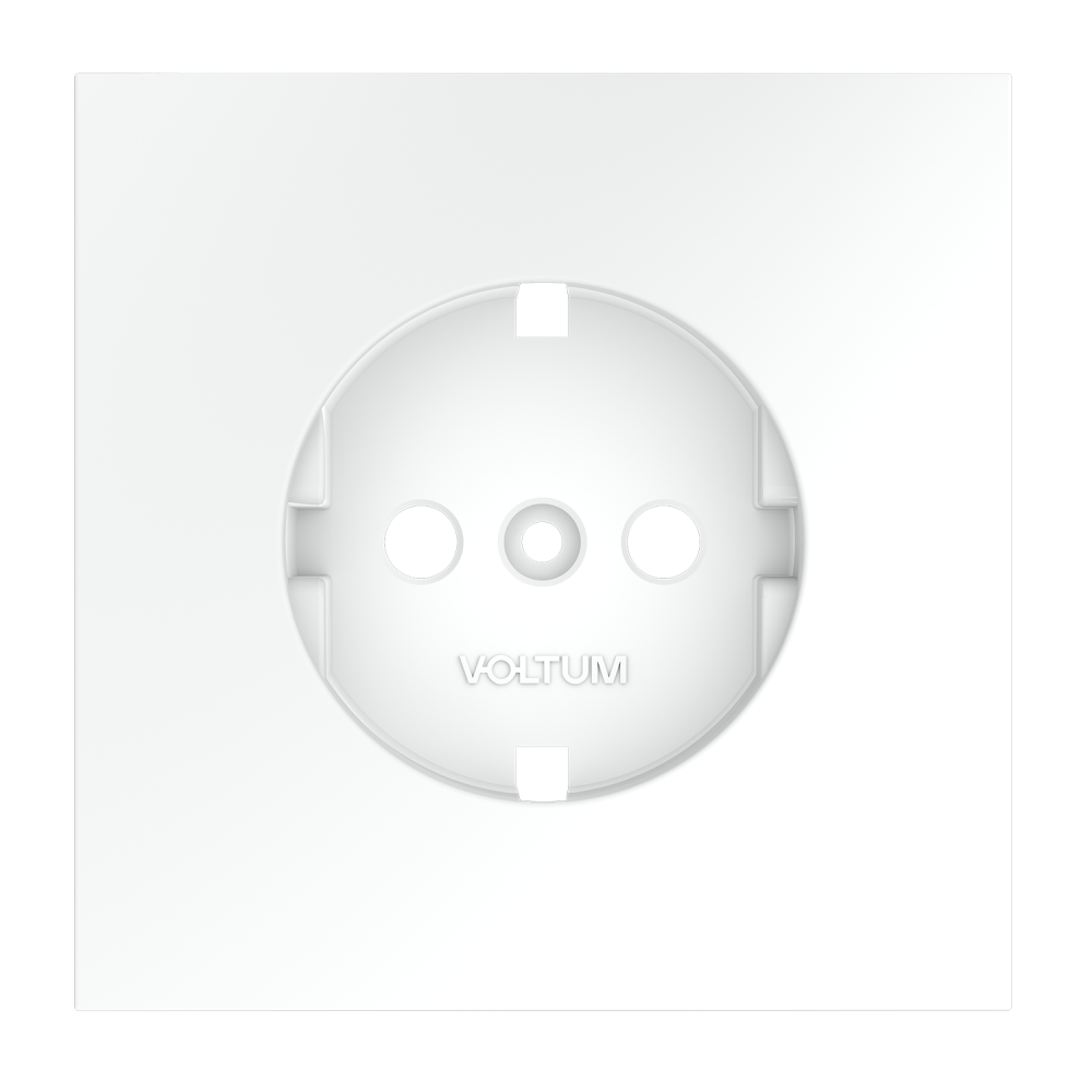 Накладка для розетки с заземлением, белый матовый Voltum S70 VLS000602, Пластик Soft touch