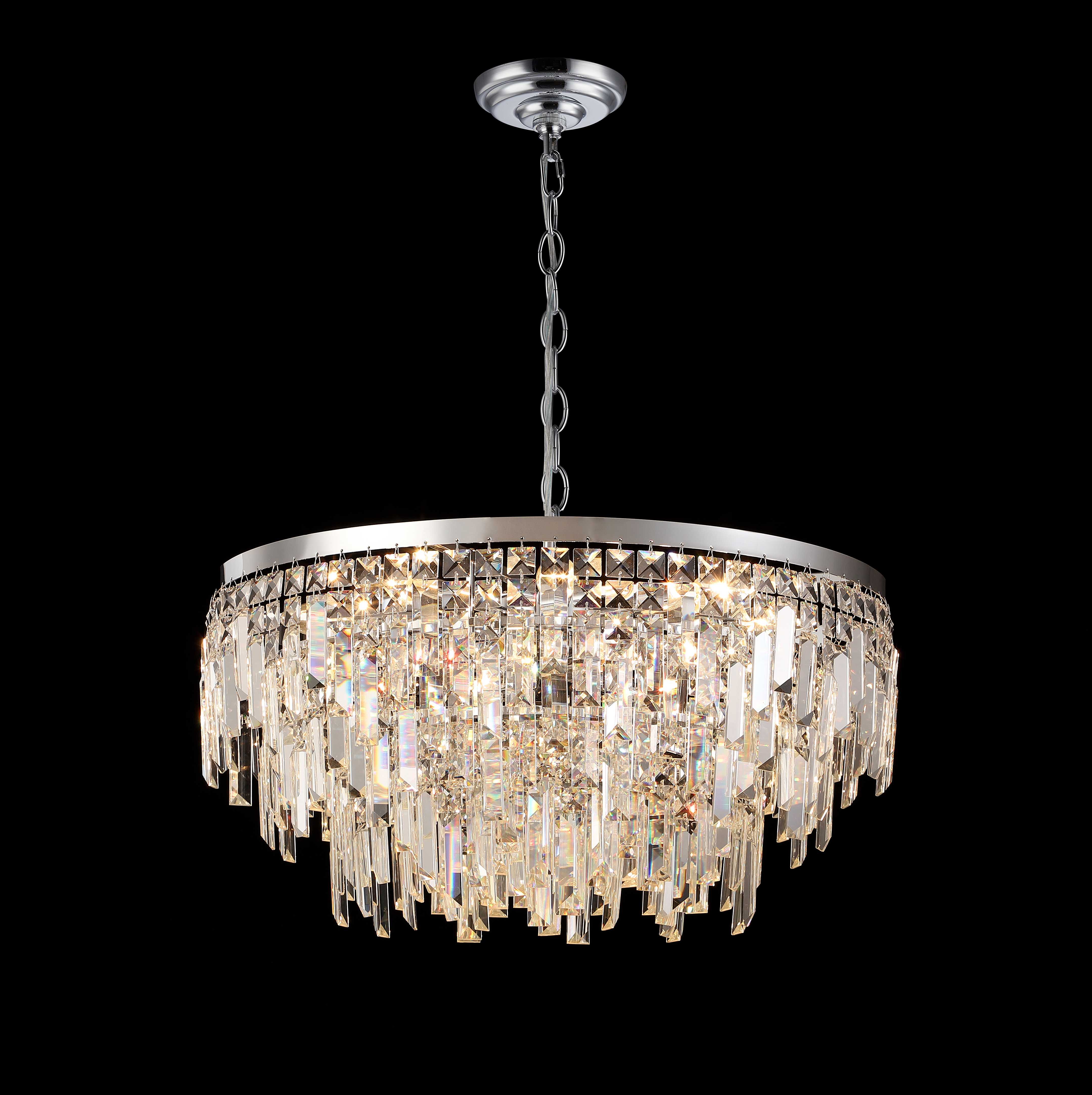 Люстра  600*300, 12*E14, 40W NewRgy Cristallo F7-ф600*H300 CHROME, Хром