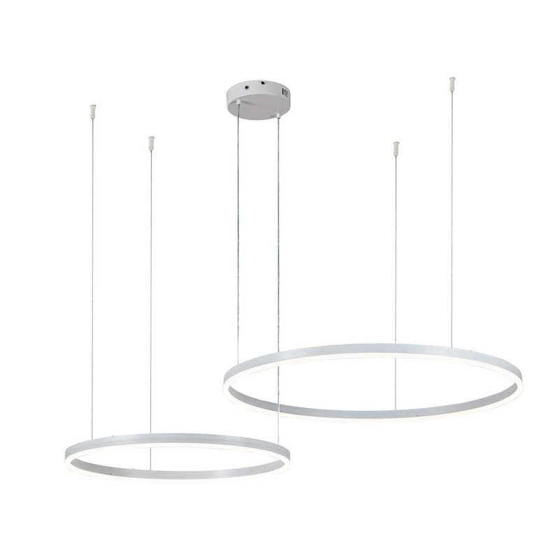 Подвесной светильник 1200*800*140/1240 мм, 2*LED 105W 3000-5700K белый Indigo Galass V000029L, 14001/2P White