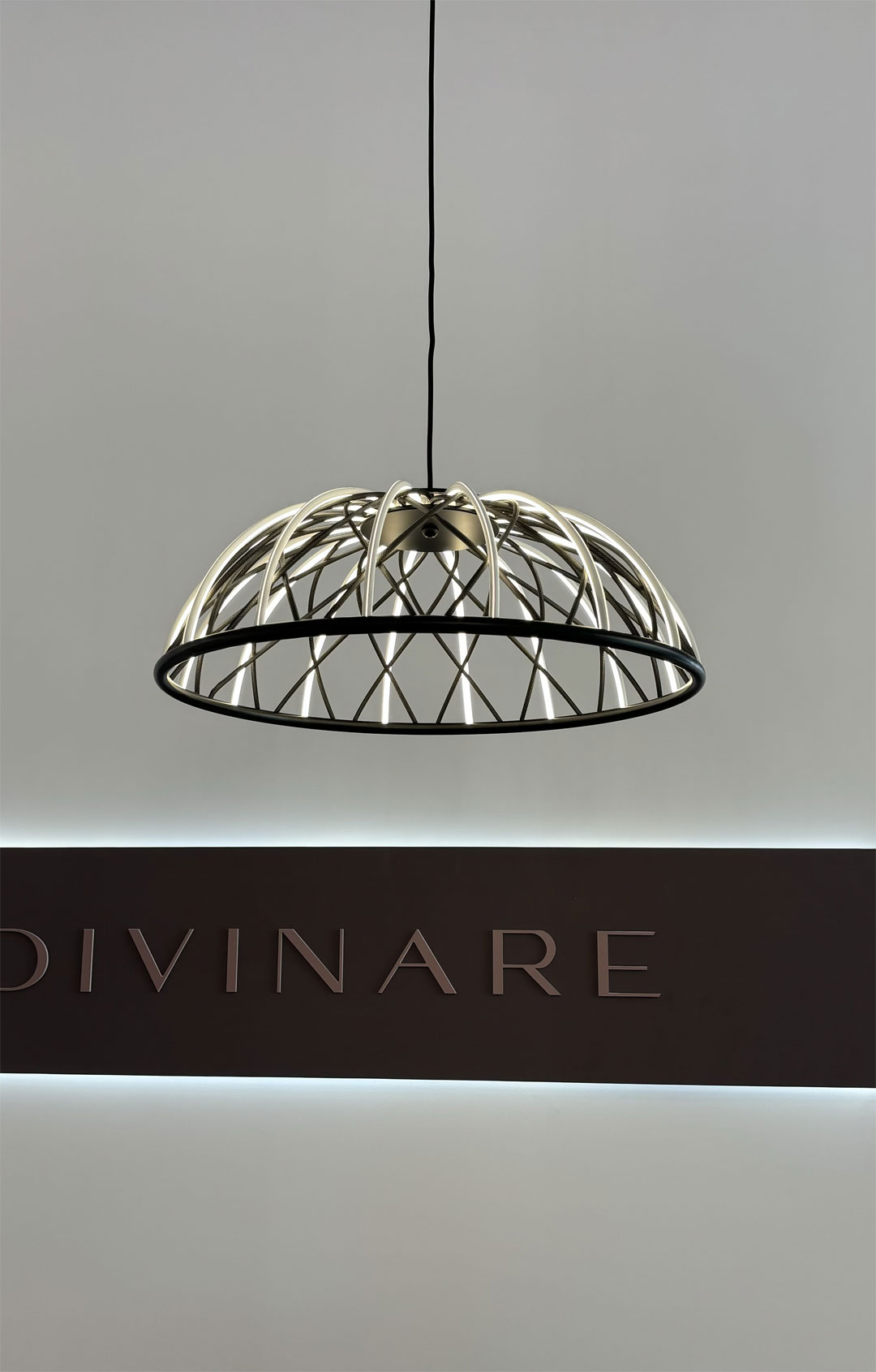 Подвесной светильник 22*60 см, 1*LED, 25W, 3000K Divinare Cervantes 1868/06 SP-25, Черный