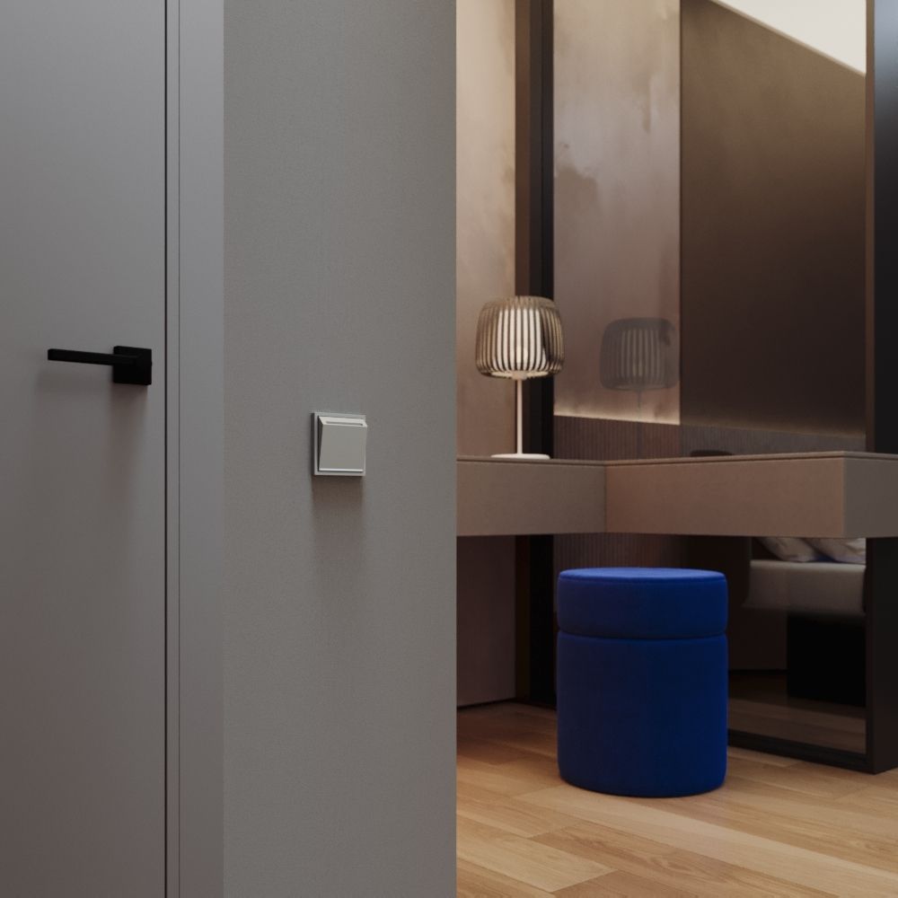 Выключатель встраиваемый S70 карточный 16А, сталь Voltum VLS010705