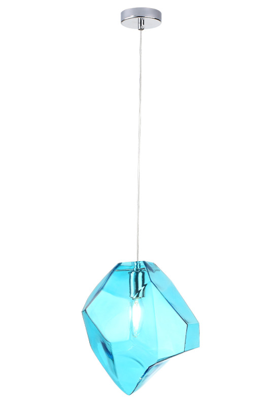 Светильник подвесной 25 см, 1*E14*40W,  Crystal Lux NUESTRO SP1 CHROME/BLUE, Хром