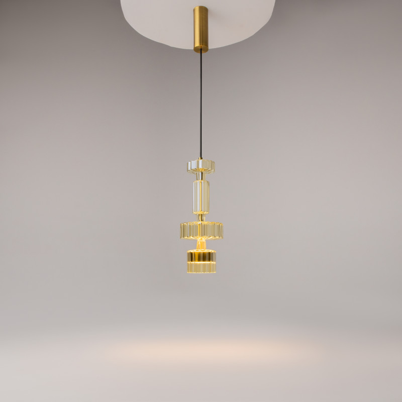 Подвесной светильник 15*15*360 см LED, 12W, 3000К, Maytoni LEVEL MOD253PL-L18BS3K2 латунный