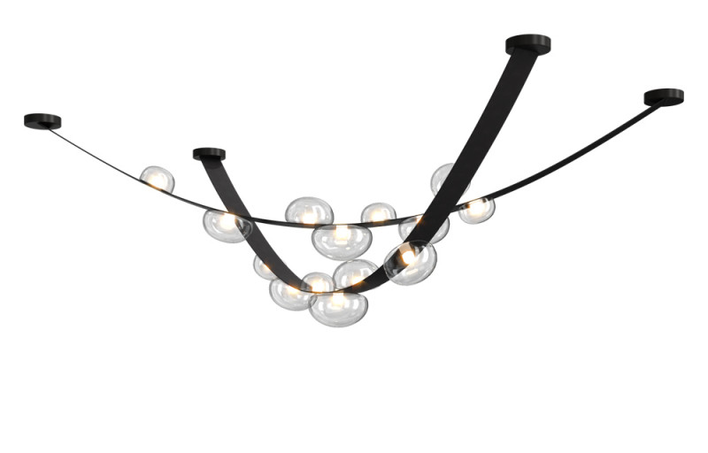 Светильник 35W, 304 см , 3000K Crystal Lux BOSQUE SP7 L3000 BLACK/TRANSPARENT Черный