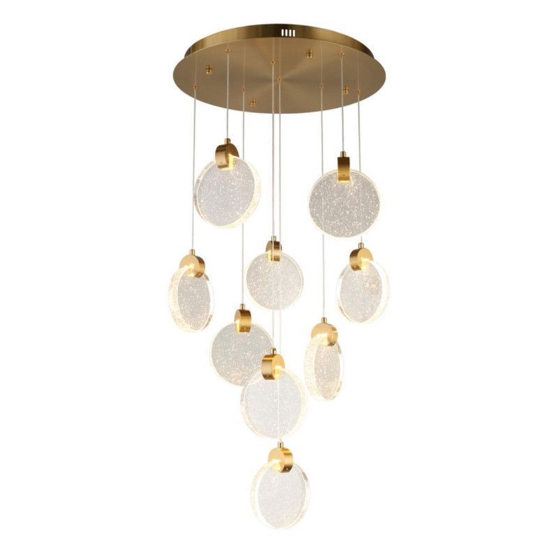 Каскадная люстра 50*60-200 см, 1*LED, 45W, 3000K, Aployt Frederik APL.054.06.45, латунный